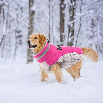 Lelepet Dog Coat Warm Dog Winter Coat Waterproof Dogs Jacket with Harness Built in Reflective Pet Fleece Vest Zip-Up Cold Weather Coats for Extra Large Dogs Turtleneck & Windproof Coats Great Dane 3XL