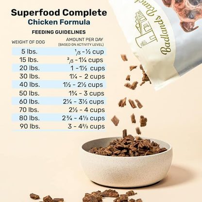BADLANDS RANCH by Katherine Heigl – Superfood Complete Air-Dried Chicken Dog Food – High Protein with Superfoods for Daily Wellness & Consistent Nutrition – 64 oz (Pack of 4)