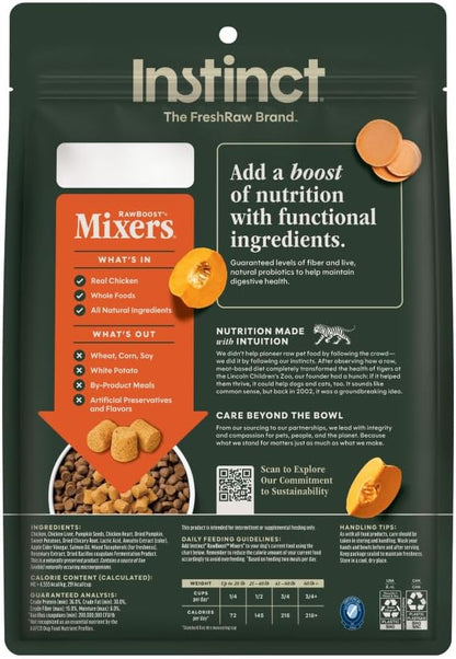 Instinct Raw Boost Mixers Freeze Dried Dog Food Toppers For Dry Food, Grain Free Dog Food Toppers with Chicken For Dogs - Gut Health, 12.5 oz