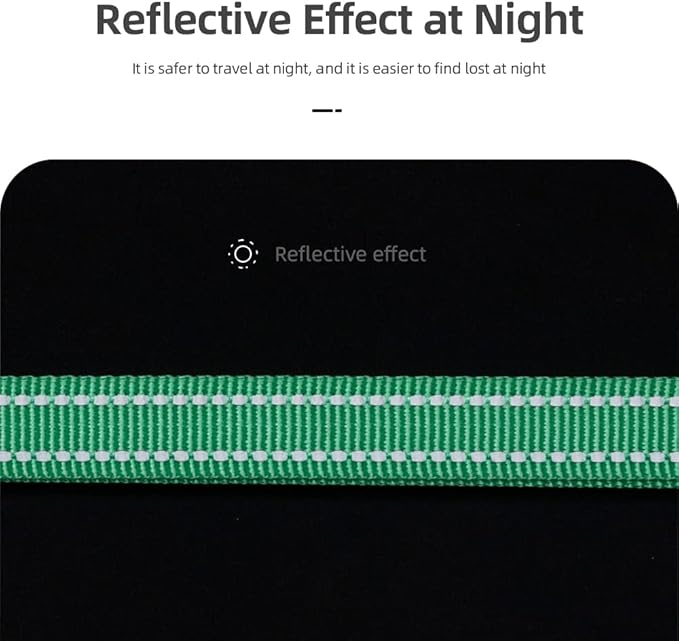 EXCELLENT ELITE SPANKER Reflective Dog Collar Classic Soft Padded Breathable Nylon Adjustable Pet Collar with Quick Release Buckle for Boy Girl Male Female Puppies Small Medium Large Dogs(Green-S)