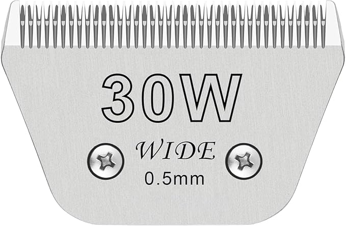 Audoc Wide Blades for Dog Grooming Blades Compatible with Andis,Oster A5,Wahl km10 Dog Clippers Stainless Steel Blades Blades for Animal Dog,Cat,Horse, (#30W(0.5mm))