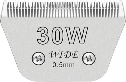 Audoc Wide Blades for Dog Grooming Blades Compatible with Andis,Oster A5,Wahl km10 Dog Clippers Stainless Steel Blades Blades for Animal Dog,Cat,Horse, (#30W(0.5mm))
