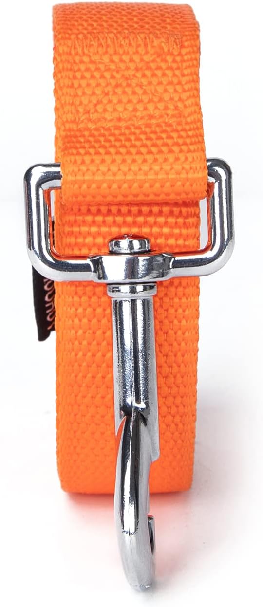 Siumouhoi Strong Durable 15ft Nylon Dog Training Leash, 1 Inch Wide Traction Rope, for Small and Medium Dog (Orange, 15 Feet)