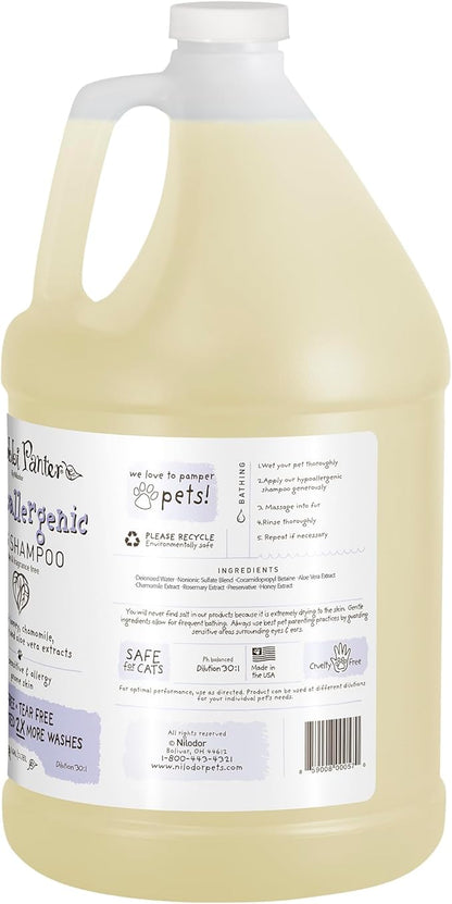 Bobbi Panter Hypoallergenic Dog Shampoo 1 Gal. (Case of 4), Dye & Fragrance-Free, Paraben-Free, pH Balanced, Tear-Free, Aloe Vera & Honey Extract, Made in USA, Concentrated 30:1, Made in The USA