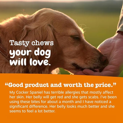 Zesty Paws Dog Allergy Relief Chews, Dog Probiotics for Itchy Skin and Ears, Salmon, 90ct
