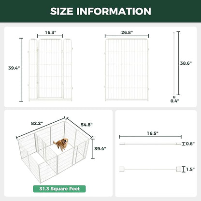 FXW Homeplus Unleashed Indoor Dog Playpen - Stress-Free and Safe Play, Heavy Duty 40 Inch 12 Panels with Connectors (Pack of 2) for Puppy and Small Dogs, White│Patented