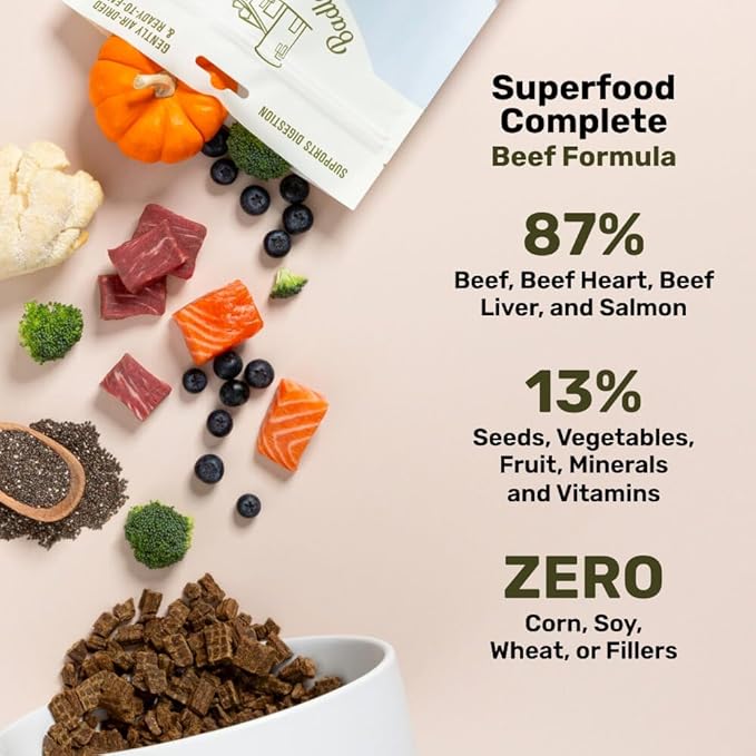 BADLANDS RANCH by Katherine Heigl – Superfood Complete Air-Dried Beef Dog Food – High Protein with Superfoods for Daily Wellness & Consistent Nutrition – 64 oz (Pack of 2)