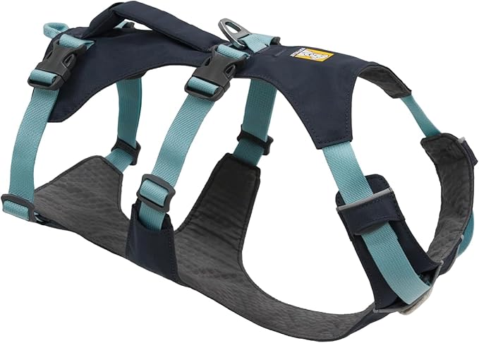 Ruffwear, Flagline Dog Harness, Lightweight and Reflective, No Pull Dog Lift Harness for Hiking, Running and Everyday Use, Basalt Gray, Small