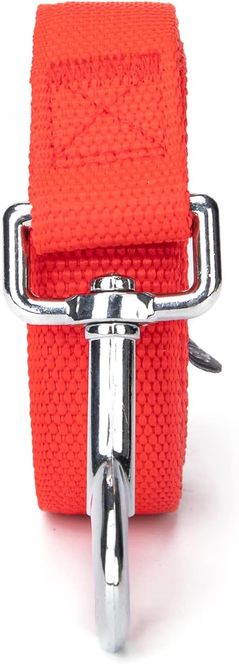 Siumouhoi Strong Durable Nylon Dog Training Leash, 1 Inch Wide Traction Rope, 6 ft 10ft 15ft Long, for Small and Medium Dog (Red, 6 Feet)