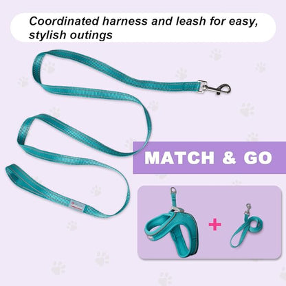 Cat Harness and Leash Set,Escape Proof Kitten Harness,Step in Adjustable Soft Lightweight,Easy Control,Reflective Strips Comfortable for Walking Travel(Ocean Blue,XXS)