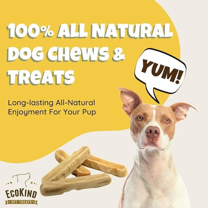 EcoKind Premium Gold Yak Cheese Himalayan Dog Chews, Dog Treats Large Breed, All Natural, High Protein Dog Chew, Peanut Butter, Large - 3 Chews