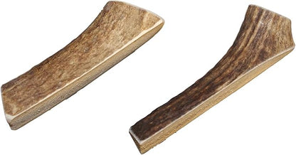 Elkhorn Premium Chews - Small Split Twin Pack (for 0-20 lb Dogs and Puppies) Premium Grade Elk Antlers for Dogs (2 Pieces) Sourced in The USA