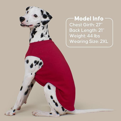 KYEESE 2Pack Waffle Dog Shirts Stretchy Dog T-Shirts Lightweight Dogs Tank Top Sleeveless Striped Dogs Shirt Vest Breathable, XX-Large, Red+Striped