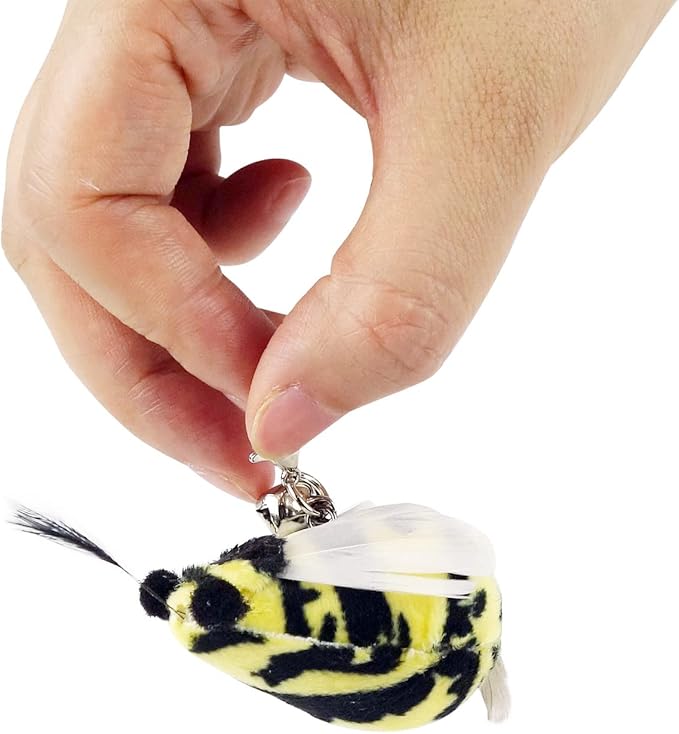 TTcat Cat Wand Toy Feather Replacement Cat Toy Attachments Refills,10 Pcs Simulation Insects Bird Feathers.