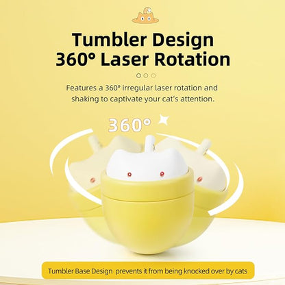 Asinpa Automatic Cat Laser Toy with Double Laser & One-Tap Button-Self-Rotating Interactive Toys for Indoor Cats, Rechargeable Laser Cat Chaser