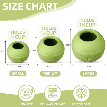 Long-Lasting Interactive Dog Lick Toy, Stuffable Dog Enrichment to Keep Dogs Busy, Wobbly Treat Dispensing Freezable Chew Toys, Food-Grade Safe (Green,M)