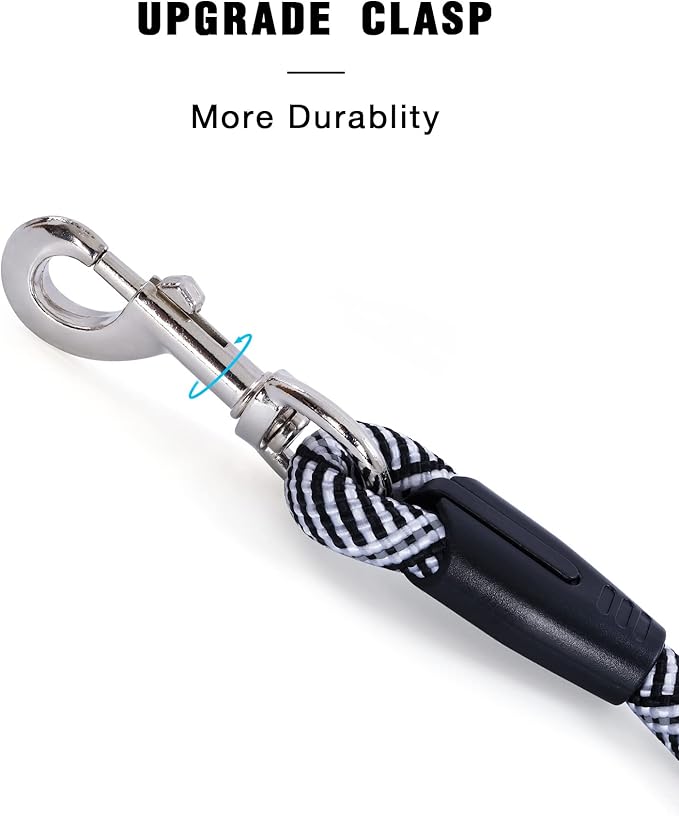 Long Dog Leash with Reflective Threads 15FT 20FT 30FT 50FT,Heavy Duty Bungee Dog Leashes for Small Medium Large Dogs,Shock Absorbing Training Leash for Walking,Hunting,Camping&Yard
