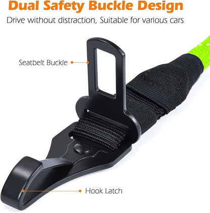 PetBonus Dog Seat Belt for Car, Durable Rope Dog Car Harness Seatbelt for Vehicle, Pet Tether Safety Restraint with Heavy Duty Buckle Hook Latch Lockable Clip for Small Medium Large Breeds (Green)