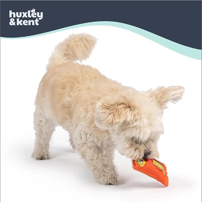 Huxley & Kent Funny Dog Toy w/Squeaker – Power Plush Squeaky Dog Toys for Small Dogs – Durable Small Stuffed Animal for Indoor Play & Fetch - Tiny Tuff Roscos