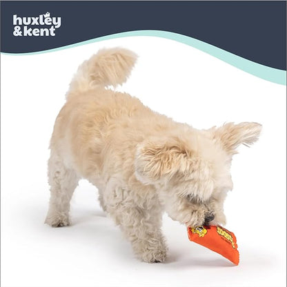 Huxley & Kent Funny Dog Toy w/Squeaker – Power Plush Squeaky Dog Toys for Small Dogs – Durable Small Stuffed Animal for Indoor Play & Fetch - Tiny Tuff Roscos