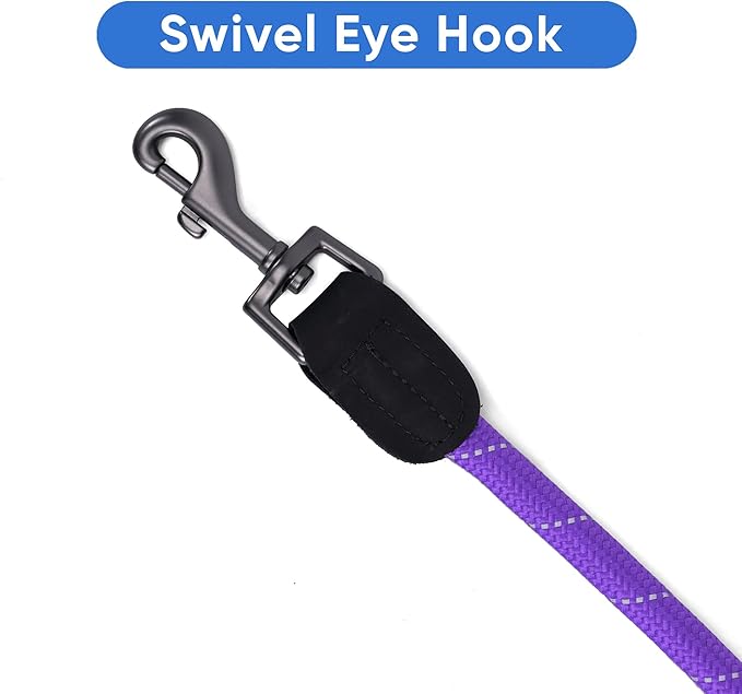 Pawtitas Purple Rope Dog Leash, X-Small/Small, 6 ft.