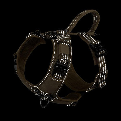 ICEFANG Dog Strap Harness with All-Metal Hardware,for Small Sized Dog,K9 Vest,Y-Shape Soft Padding,Adjustable Pet Harness,No-Pull Front Leash Clip (Small (Pack of 1), Brown)