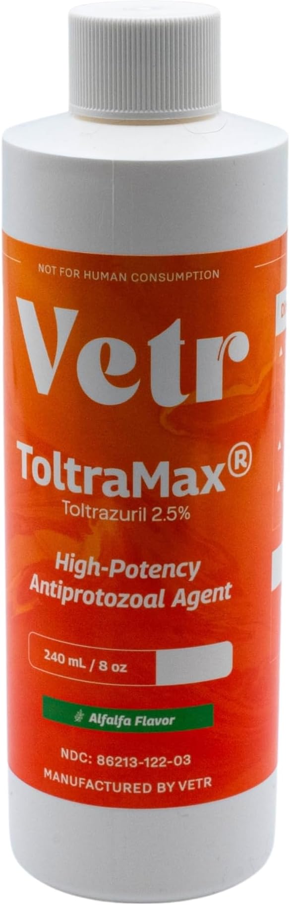 ToltraMax Toltrazuril 2.5% for Horses, Dogs, Cats, 240mL/8 Ounce, for Non-Food Chain Animals, Alfalfa
