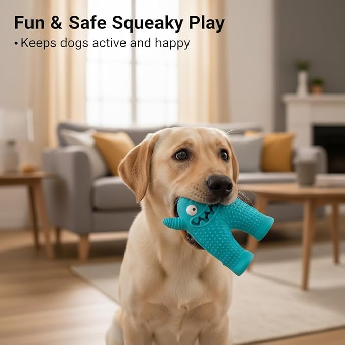 LOS ANDES Squeaky Dog Toys for Medium Small Dogs, Cute Monster Pet Toy, Silicone Toy with Interactive Squeaker to Kill Boring Time