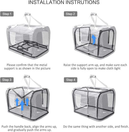 Petseek Extra Large Cat Carrier Soft Sided, Portable Small Dog Carrier for 2 Cats, 24"x16.5"x16" Car Travel Folding Comfortable Design with Bowl, Blue