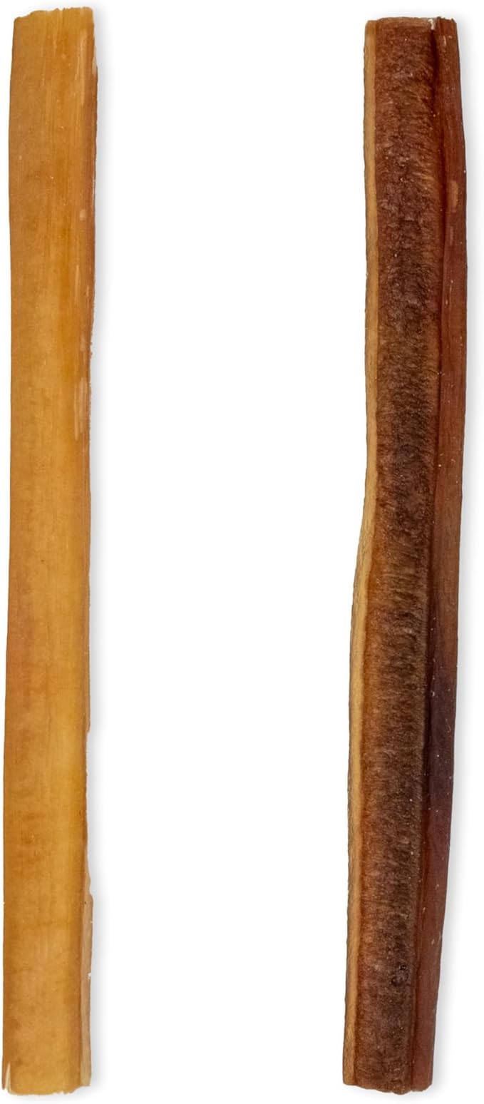 GigaBite Single Ingredient All Natural Free Range Bully Treats and Chews - Bully Sticks/Bladder Sticks/Beef Esophagus by Best Pet Supplies - Bully Sticks (Medium Half-Cut 6"), Pack of 20