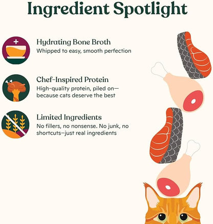 Made by Nacho Lickable Cat Treats Mousse Tubes 12 Count with Bone Broth Chicken and Salmon Recipe (.5 oz) No Grains, Corn, Wheat or Soy