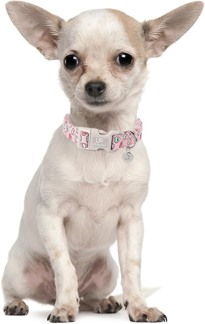UP URARA PUP Valentine’s Day Dog Collar, Pink Heart Dog Collar with Quick Release, Valentine’s Day Gift Pet Girl Boy Dog Collar for Puppy Small Medium Dogs, Wedding Dog Collar