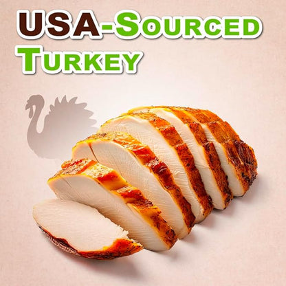 A Freschi srl Turkey Dog Treats, USA-Sourced Trukey, All-Natural, Hypoallergenic, Low-Fat, Healthy & Easily Digestible, Puppy & Training Snack, β-Carotene Stick 16 oz