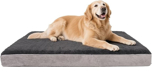 Orthopedic Dog Bed for Medium and Large Dogs - Waterproof Dog Sofa with Removable Washable Cover and Egg Crate Foam Comfort Pet Sleeping Mat, Pet Bed Couch with Zipper and Non-Slip Bottom