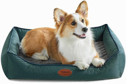 Tidore Orthopedic Dog Beds for Medium Dogs, Durable Egg Crate Foam Sofa Dog Bed wit Washable Removable Cover,Waterproof Lining,Pet Bed for Large Dogs (Olive Green, 31.5" L x 25.2" W x 7" Th)