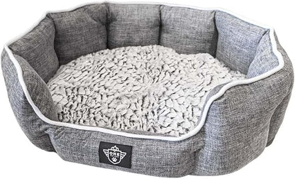 One for Pets Snuggle Pet Bed,Dog Bed, Cat Bed, Removable Washable Octagon Cuddle Bed,Anti Anxiety (Gray, Large (30 Inch))