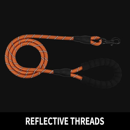 Panykoo 5/6 FT Strong Pet Dog Leash with Soft Padded Handle,Highly Reflective Rope for Night Walking,360-Degree Rotating Metal Buckle Without Tangles,Suitable for Small,Medium and Large Dogs.(5ft)