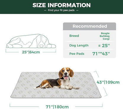 FXW Washable Pee Pads for Dogs, Leak-Proof & Non-Slip, Specifically Designed for FXW Rollick/Homeplus 32/40/45inch 6 Panels Dog Playpen, 43" x 71" Rectangle, Khaki, 2 Packs