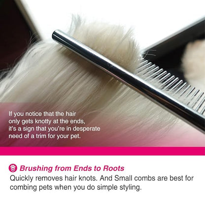 Claw Claws 6.1" Comb with Rounded Ends Spine, Pet Comb for Professional Groomer Tool, for Short to Medium Haired Dog, Cat and other pets.