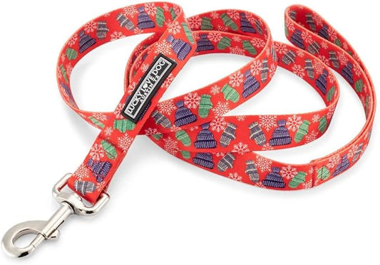 Lucky Love Dog Winter Stocking Caps and Mittens Dog Leash - Snowflakes Leash for Male and Female Dogs - Small, Chilly