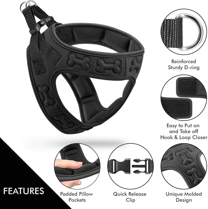 Comfort Fit Dog Harness Soft Padded No Pull Harness with Adjustable Buckles for Small Medium Large Dogs Step in Pet Vest with Easy Control Handle for Walking Jogging Running Training Dogs & Puppies