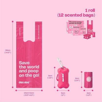 Dog Poop Bags with Handles 9 Rolls 108 Counts Big Sizes Leak Proof and Extra Thick Waste Bags Refill Rolls for Walking Small Medium Large Dogs Cats Litter With Holder Rose Scented