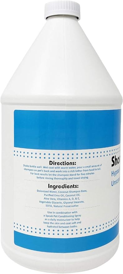Speak Pet Products Natural Dog Shampoo, Hypoallergenic Unscented, 1 Gallon