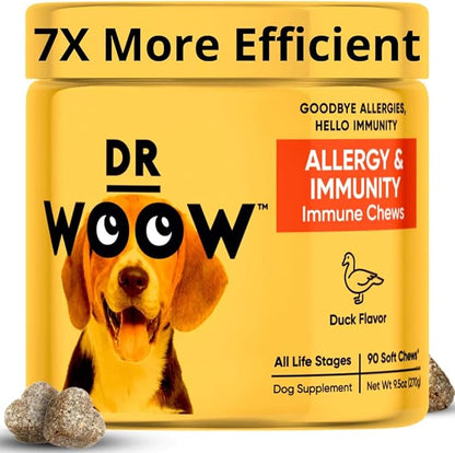 Allergy Relief & Itch Supplement for Dogs - with Omega 3 Wild Alaskan Salmon Oil and BettaBerries + YEA-SACC. Hot Spots, Anti Itch and Seasonal Allergies
