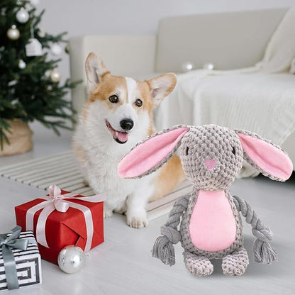Easter Dog Toys,Easter Rabbit Bunny Egg Plush Squeaky Toys,Easter Rabbit Plush Squeaky Chew Toys for Small Dogs