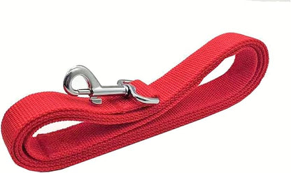 TAIAN 4FT/5FT/6FT Strong Dog Leash, Nylon Dog Leashes for Small Medium Large Dogs (1 in x 5 ft, Red)