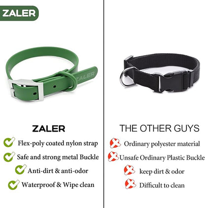 ZALER Waterproof Dog Collar, Adjustable Odor Proof Dog Collars Easy to Clean, Soft Comfortable Pet Collars for Large, Medium Small Dogs (Spruce Green, S(Length:8.6''-12.6''; Width:0.75''))