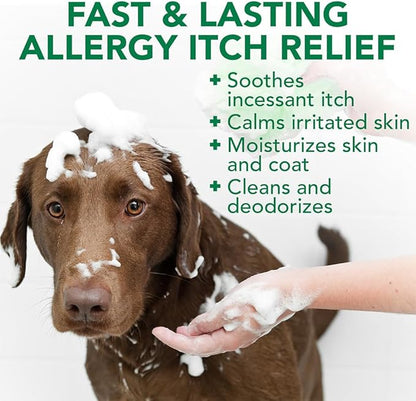 Vet's Best Allergy Itch Relief Dog Shampoo, Oatmeal Dog Shampoo for Itchy Skin, Cleans and Relieves Discomfort from Seasonal Allergies, Anti Itch Dog Shampoo, 16 Oz
