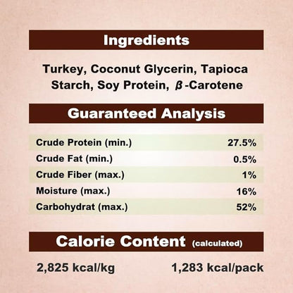A Freschi srl Turkey Dog Treats, USA-Sourced Trukey, All-Natural, Hypoallergenic, Low-Fat, Healthy & Easily Digestible, Puppy & Training Snack, β-Carotene Stick 16 oz