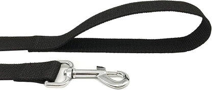 TAIAN 4FT/5FT/6FT Strong Dog Leash, Nylon Dog Leashes for Small Medium Large Dogs (Black, 1 in x 15 ft)